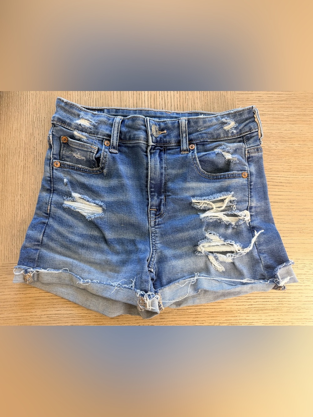 American Eagle High-Rise Shortie Denim Shorts – Women’s Size 4 – Preloved